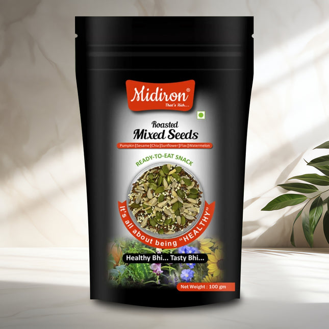 Superfood Roasted Mix Seeds - Healthy Snack Blend Rich in Protein, Fiber, Antioxidants & Omega-3