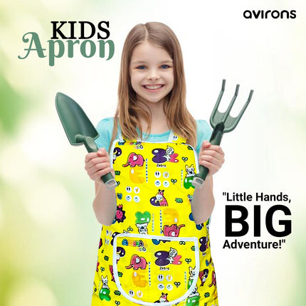 kids apron for painting,  kids apron for school, kids apron for gardening, vibrant kids apron,kids apron, colorful kids apron, waterproof kids apron, kids art apron, baking apron for kids, gardening apron for kids, kids painting apron, unisex kids apron