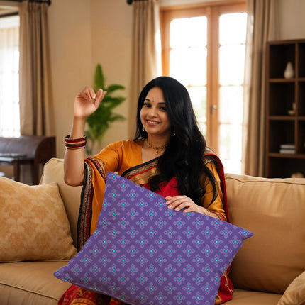 Purple Satin Fabric Decorative Cushion Cover with Zipper Closure – Elegant and Stylish