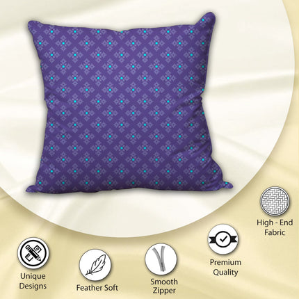 Purple Satin Fabric Decorative Cushion Cover with Zipper Closure – Elegant and Stylish