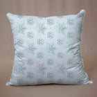 Elegant White and Blue Satin Cushion Cover - Snow Pattern with Zipper Closure