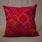 Stylish Red Geometric Satin Cushion Cover with Zipper Closure – Decorative & Luxurious