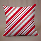 Red Satin Cushion Cover with Striped Design & Zipper Closure