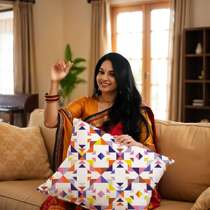 Stylish Cushion Cover with Zipper - Unique Satin Design, 16x16inch