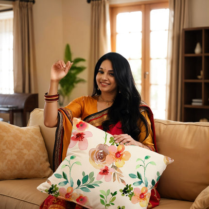 Chic Decorative Cushion Cover in Satin with Zipper - 16x16inch