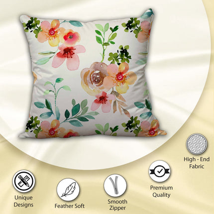 Chic Decorative Cushion Cover in Satin with Zipper - 16x16inch
