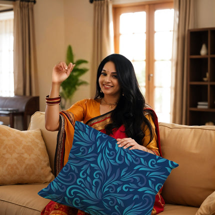 Sophisticated Decorative Cushion Cover with Zipper - Satin Finish, 16x16inch