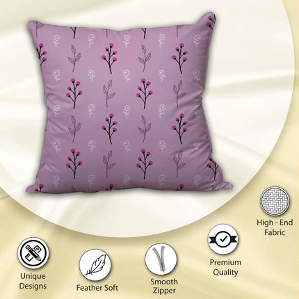 Soft Pink Satin Silk Cushion Cover - Zipper Closure cushion cover with Decorative Design