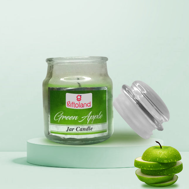 Green Apple Scented Candle in Glass Jar – Ideal for Home, Gifting & Relaxation