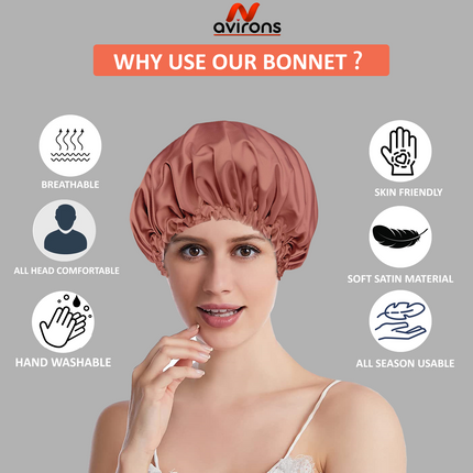 silk bonnet for hair for sleeping, Double Layered Sleep Bonnets, Hair Bonnet Sleep Cap Online