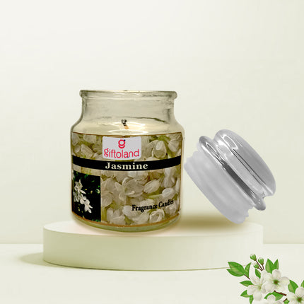 Jasmine Scented Candle in Glass Jar – Best Perfumed Candle with Floral Scents