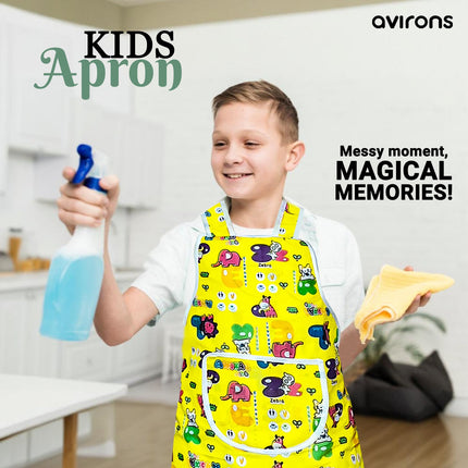 kids creative apron, kids apron for cooking, kids apron for baking, kids apron for painting,  kids apron for school, kids apron for gardening, vibrant kids apron, apron for all activities, kids kitchen apron, children’s waterproof apron, kids apron for crafts
