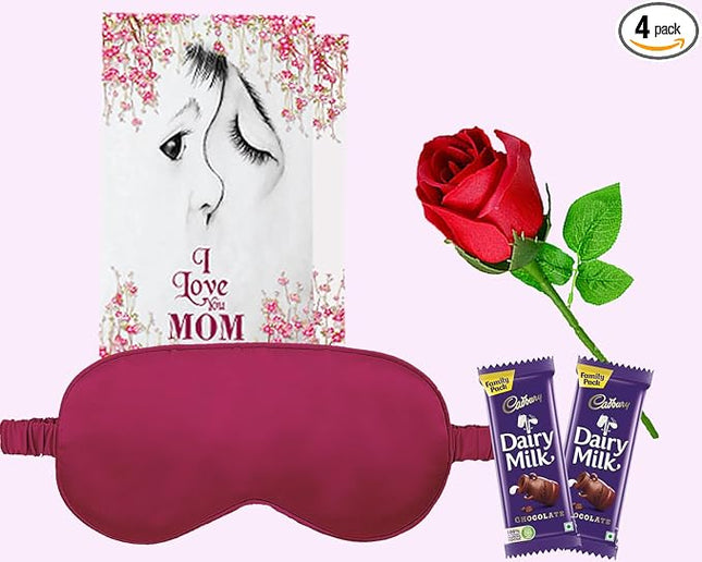 Mother’s Day Gift Set
Chocolate and Rose Surprise
Relaxation Gift for Mom
Eye Mask and Greeting Card
Thoughtful Gift for Her