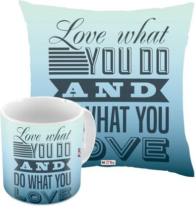 Perfect Gift Set for Daily Motivation & Confidence Booster- Printed Cushion & Coffee Mug