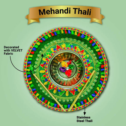 Elegant Shaadi Thali for Mehndi Ceremony – Traditional Wedding Platter for Indian Rituals and Home Décor