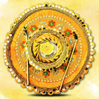 Decorative Platter with Bowls for Haldi Function – Blessed Haldi Function Thali in Steel (1 Piece, Yellow) – Wedding Ritual Haldi Thali