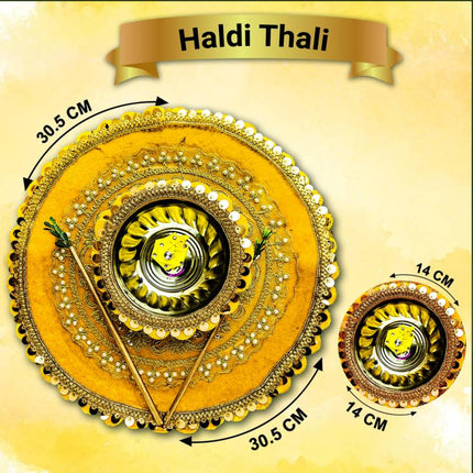 Beautiful Mehndi & Haldi Ceremony Platter Combo – Traditional Festive Thali Set