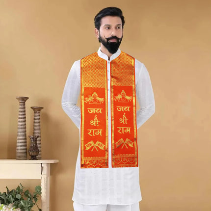 Divine Ram Patka for Sacred Spiritual Devotion Occasions Printed Satin Blend Men & Women Scarf