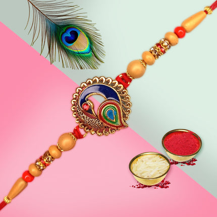elegant peacock rakhi 