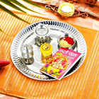 Beautiful Stainless Steel 9 inch Pooja Thali Set for Diwali, Dhanteras Stainless Steel 
