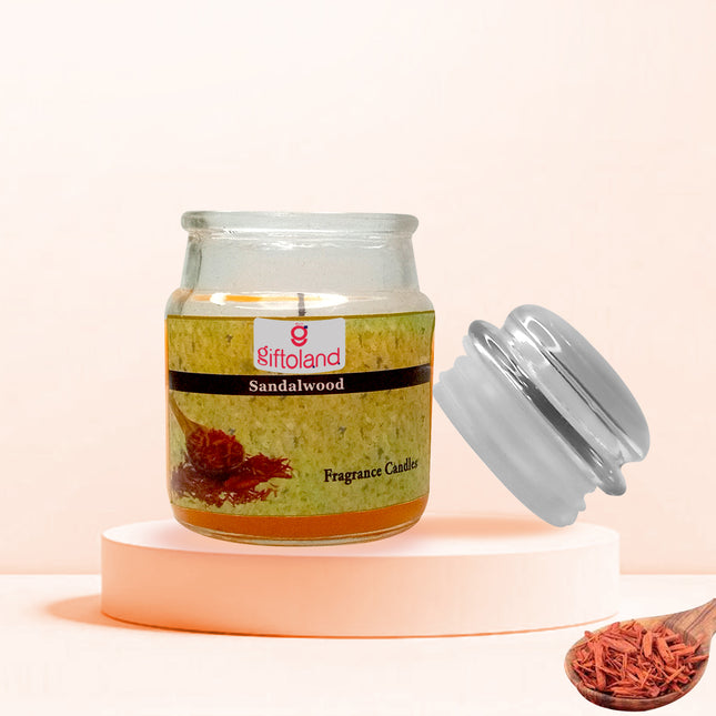 Premium Sandalwood Scented Candle in Glass Jar – Best Fragrant Candle for Gifting & Relaxation
