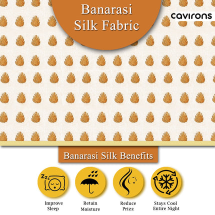 Traditional Banarasi Charm Zippered Cushion Cover White Color Pack of 2-16x16 inch