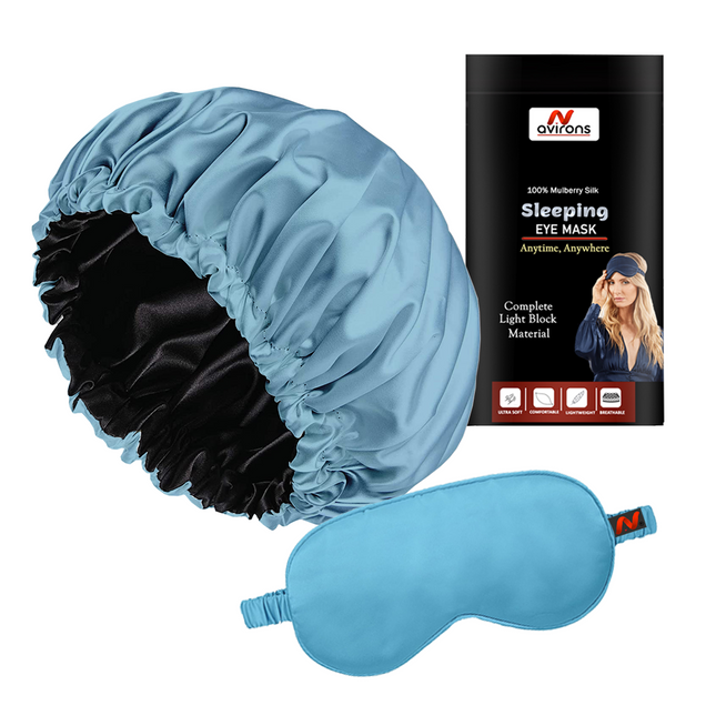 hair bonnet for sleeping, sky blue Skin friendly hair bonnet, washable hair bonnet