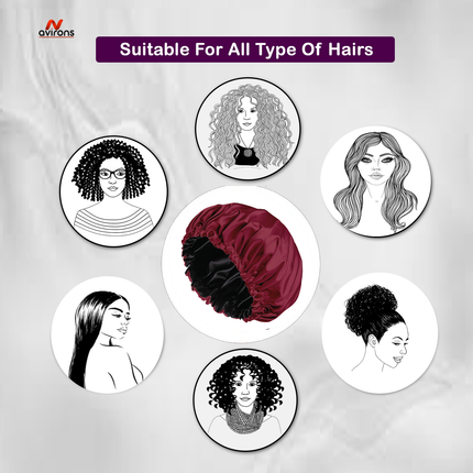 hair bonnet for sleeping combo, hair bonnet with sleep mask, silk satin hair bonnet