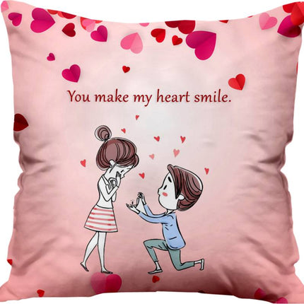 Gift for Girlfriend & Boyfriend - Valentine Gift Set,  Romantic Gifts & Birthday Gifts - Chocolate, Mug, Cushion, Rose - Ceramic, Microfibre Gift Box  