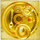 Premium Stainless Steel Golden Plated Pooja Thali -Traditional Aarti Thali for Home & Temple, Ideal for Festivals & Daily Worship